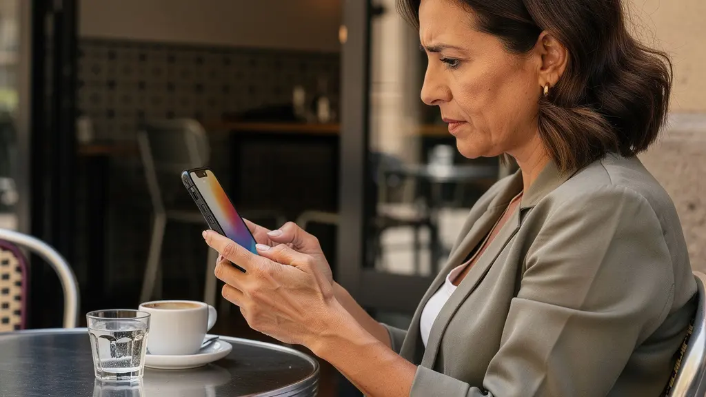 Persona comparando agencias inmobiliarias Barcelona en móvil